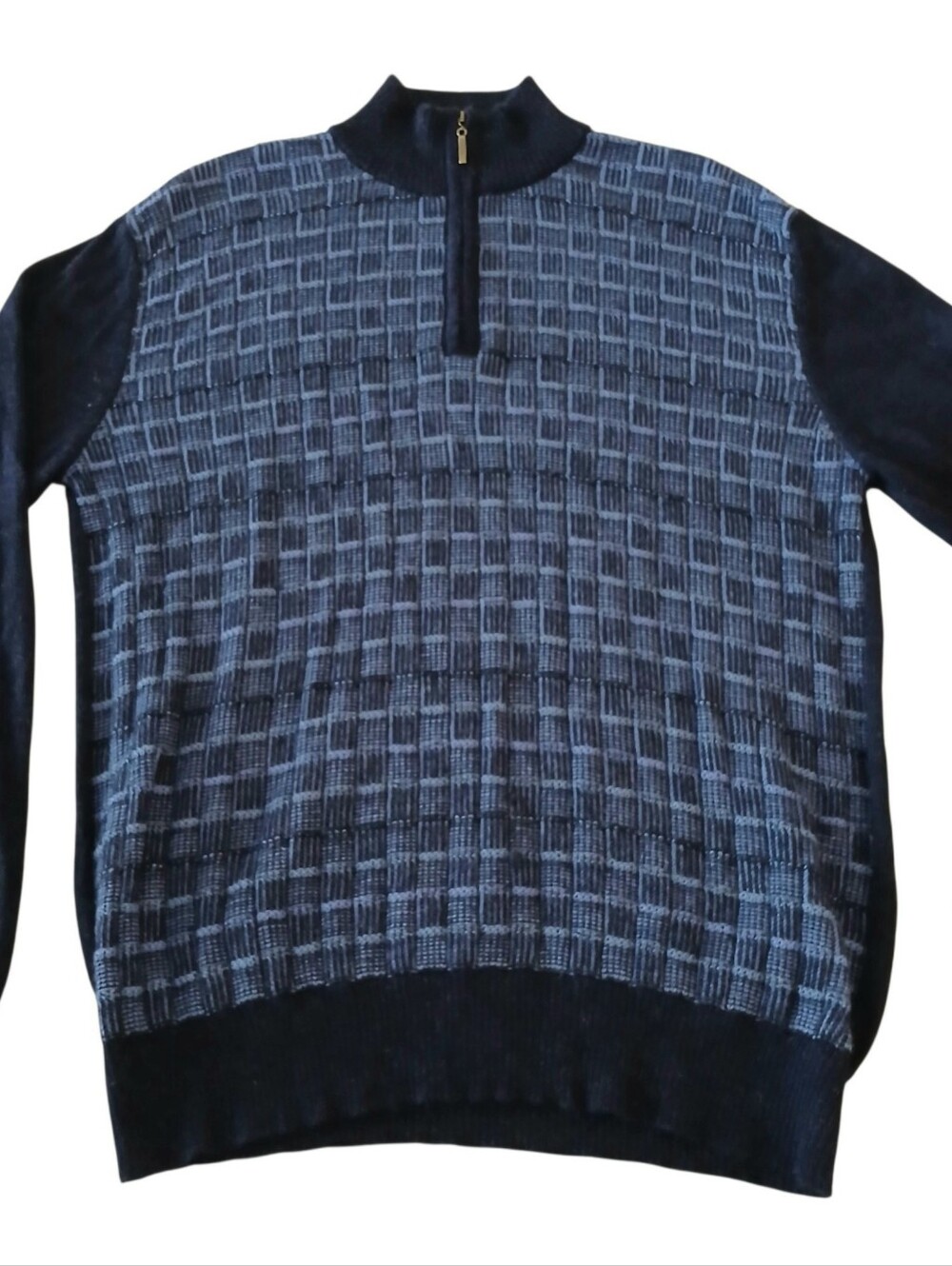 Factoria Paty Peru 100% Baby Alpaca Quarter Zip Men's L Preppy Heritage